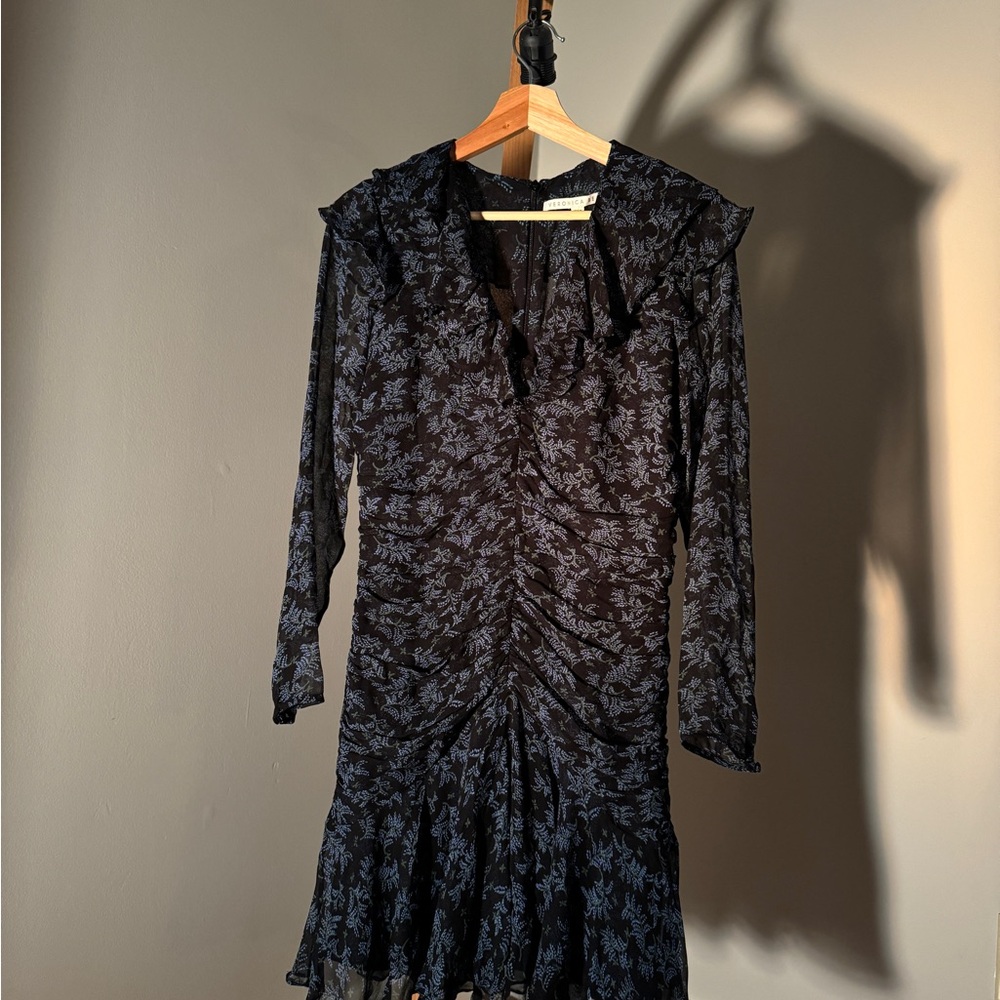 Veronica beard blue ruched dress